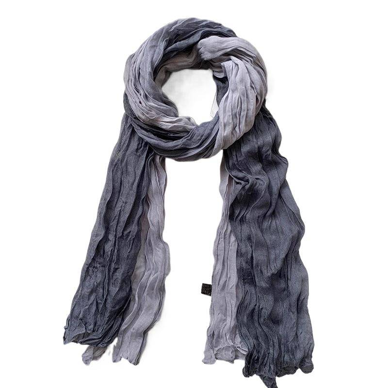 Damen Farbverlauf Knitter Schal - Leichter, Weicher, Atmungsaktiver Schal - Lange Stola, Retro Ethno Stil Schal, Böhmischer Strandresort Stola Schal von Joom DACH