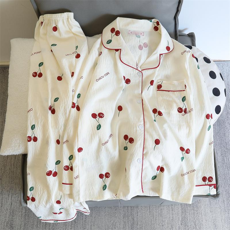 Damen Faux Baumwolle Weicher Schlafanzug Nachtwäsche Herbst Pyjama Set Druck Blume mit Hasen Bequem Lässig Niedlich 2-teilig Hausanzug M von Joom DACH