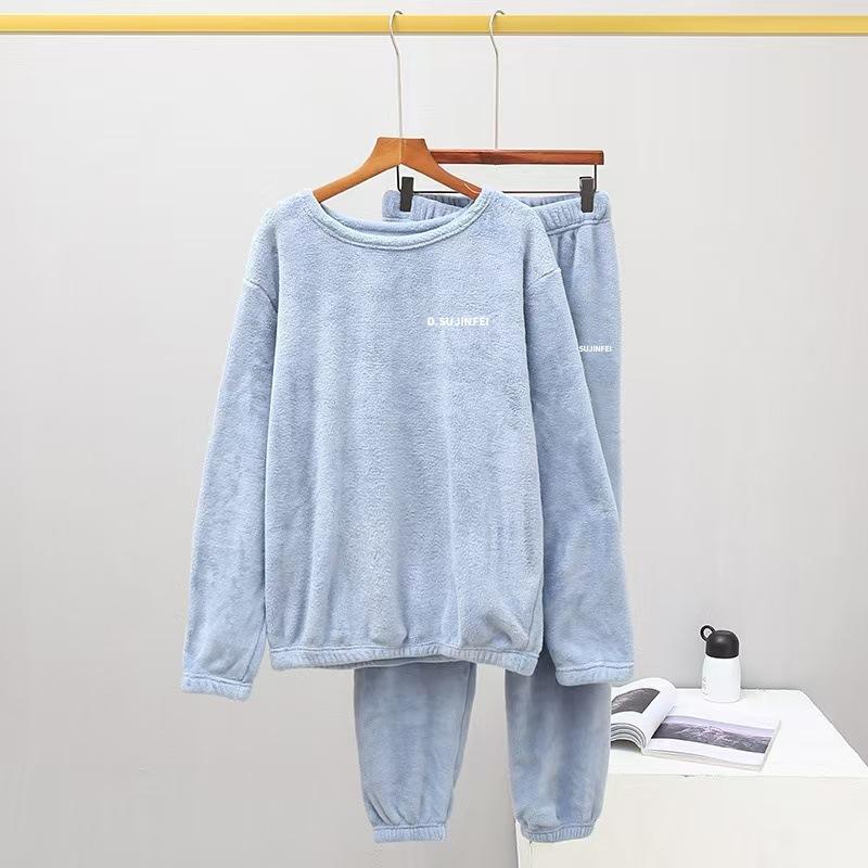 Damen Flanell Warm Home Nachtwäsche Sets Einfarbig Rundhals Fleece Dicker Pullover Lady Pyjama Langarm Hosen Casual 2Pcs L blau Damen Flanell Warm Home Nachtwäsche Sets Einfarbig Rundhals Fleece Dicker Pullover Lady Pyjama Langarm Hosen Casual 2Pcs L blau von Joom DACH