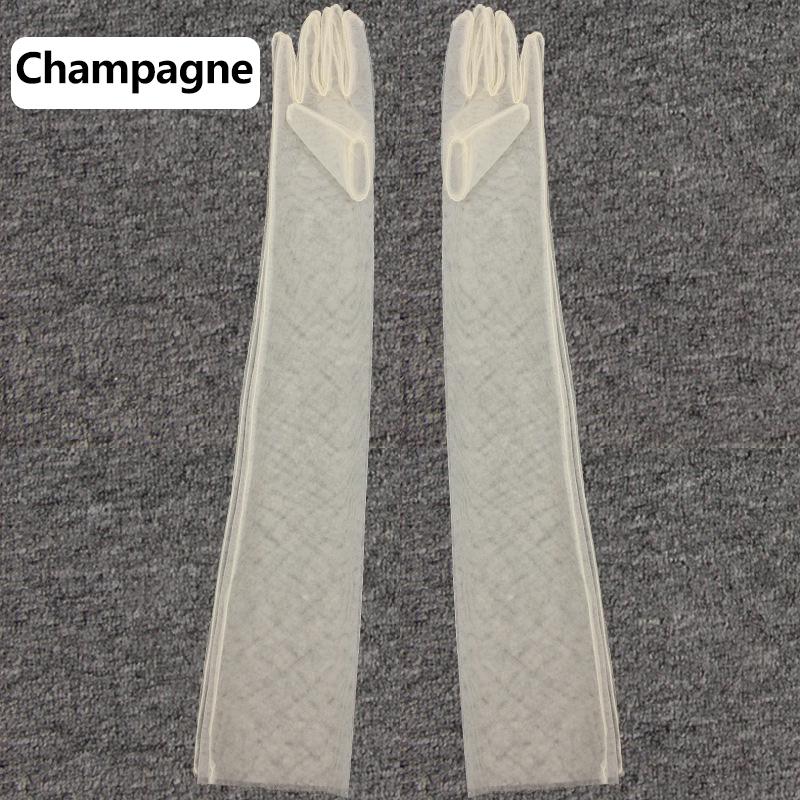 Damen-Fotografie-Handschuhe aus durchsichtiger Spitze, ultradünn, Ellenbogen lang, voller Finger, transparent rose gold von Joom DACH