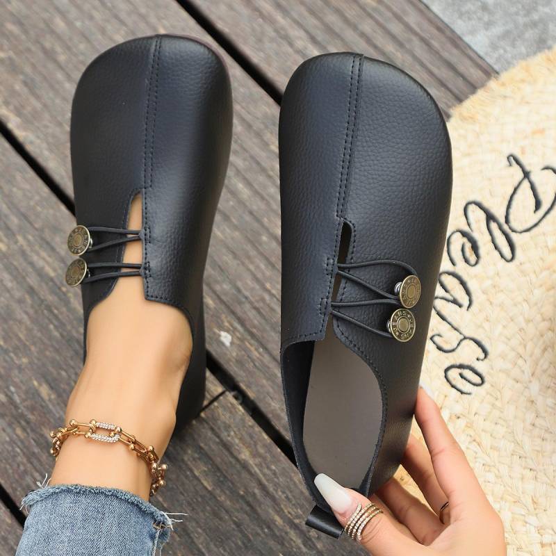 Damen Freizeitschuhe Rundzehen Komfortabel Allround Flachboden Slipper 36 schwarz von Joom DACH