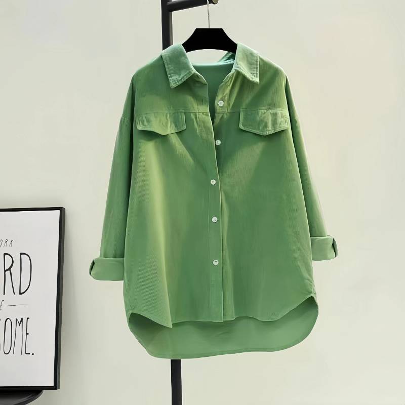Damen Frühling Einfarbiges Hemd Cordhemd Doppeltasche Dickes Hemd Strickjacke Knopf Polokragen Langarmoberteile S grün Damen Frühling Einfarbiges Hemd Cordhemd Doppeltasche Dickes Hemd Strickjacke Knopf Polokragen Langarmoberteile S grün von Joom DACH