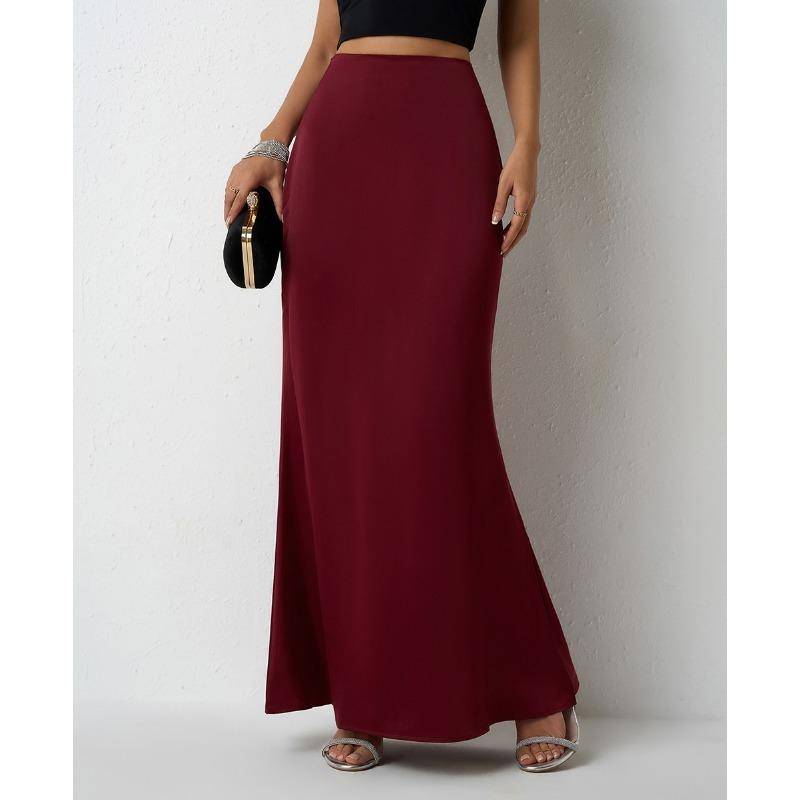 Damen Frühling Neue Mode Einfachen Langen Rock XL bordeaux von Joom DACH