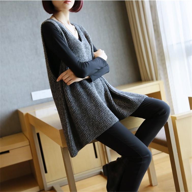 Damen Frühling und Herbst Große Größe Pullover Strickpullover Lose Ärmelloses V-Ausschnitt Bottoming Shirt 2XL Damen Frühling und Herbst Große Größe Pullover Strickpullover Lose Ärmelloses V-Ausschnitt Bottoming Shirt 2XL von Joom DACH