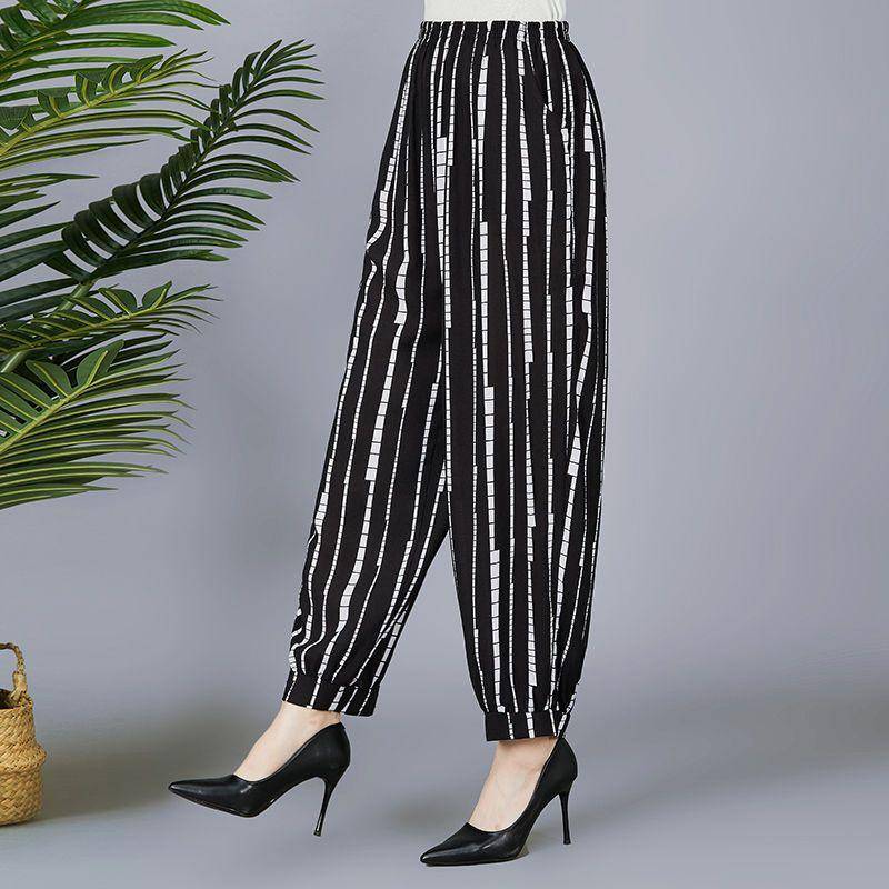 Damen Frühling und Sommer Lose Große Größe Weite Bein Pumphose Freizeithose 5XL von Joom DACH