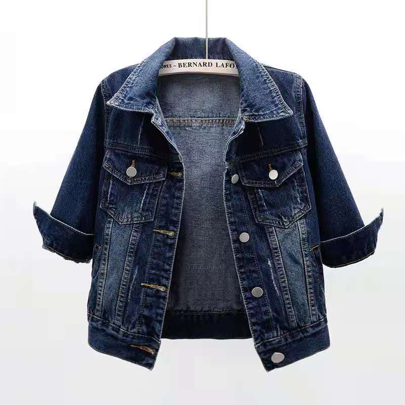 Damen-Frühlings- und Sommer-All-Match-Dreiviertel-Ärmel-Jeansjacke, Damen-Short-Oberbekleidung, dünne Jacke XXXXL blau Damen-Frühlings- und Sommer-All-Match-Dreiviertel-Ärmel-Jeansjacke, Damen-Short-Oberbekleidung, dünne Jacke XXXXL blau von Joom DACH