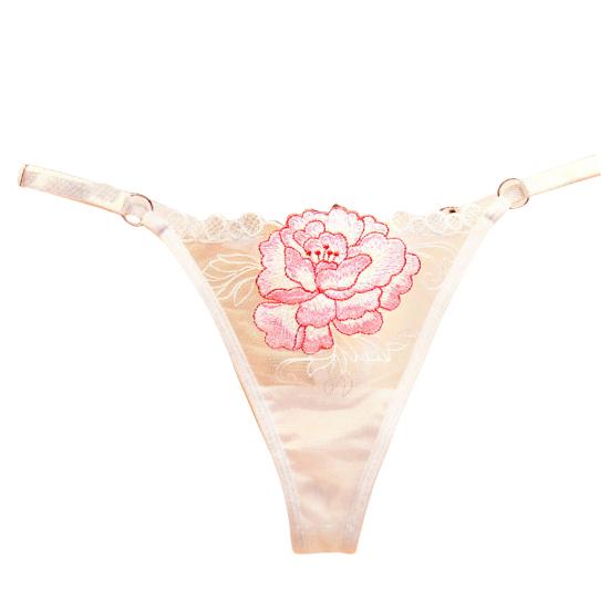 Damen G-String Stricken Slim Fit Verführerisch schick Dünn Intim Blumenstickerei für Flitterwochen von Joom DACH