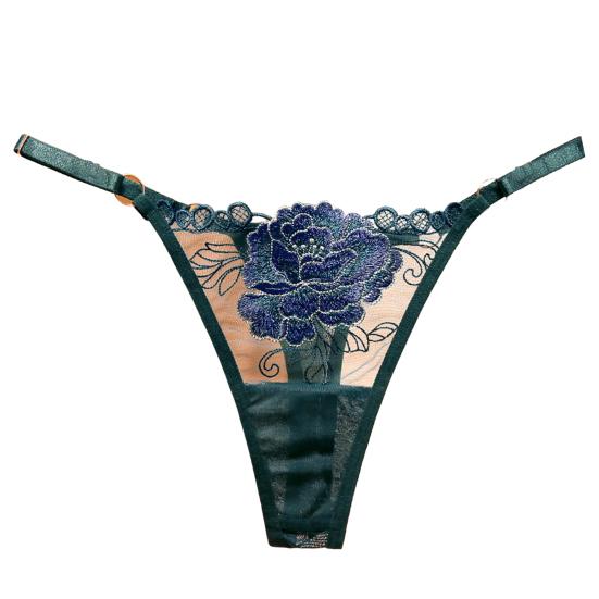 Damen G-String Stricken Slim Fit Verführerisch schick Dünn Intim Blumenstickerei für Flitterwochen von Joom DACH