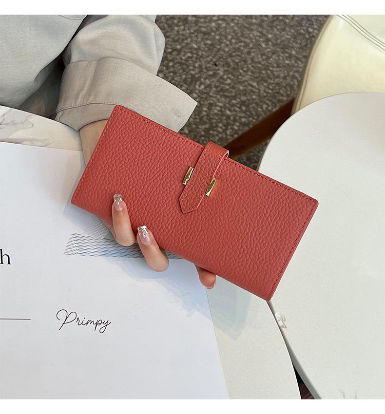 Damen Geldbörse aus echtem Leder, zweifach faltbar: Clutch aus Oberleder mit mehreren Kartenfächern und Handyfach von Joom DACH