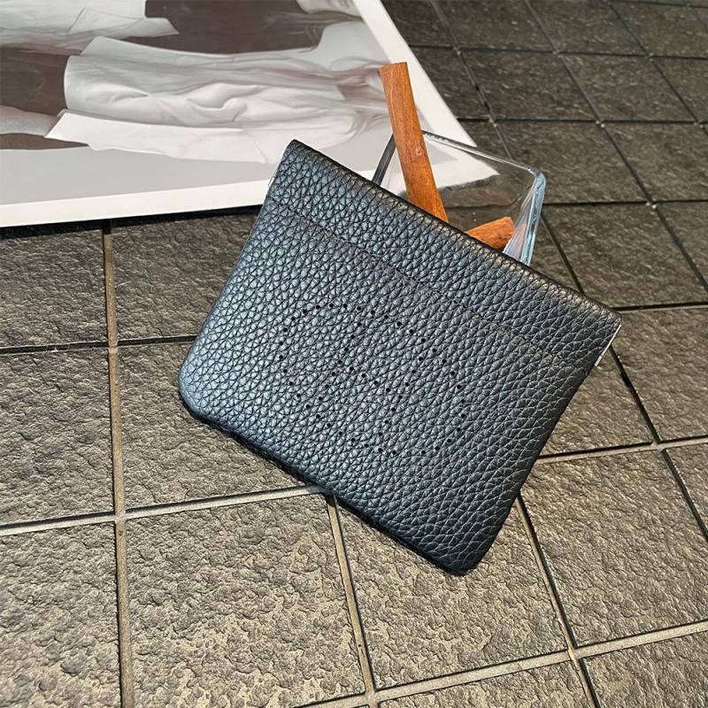 Damen Geldbörse & Kartenhalter aus echtem Leder - Rindsleder mit Hohlmuster, Mini-Lippenstiftfach, Exquisiter Ausweishalter von Joom DACH