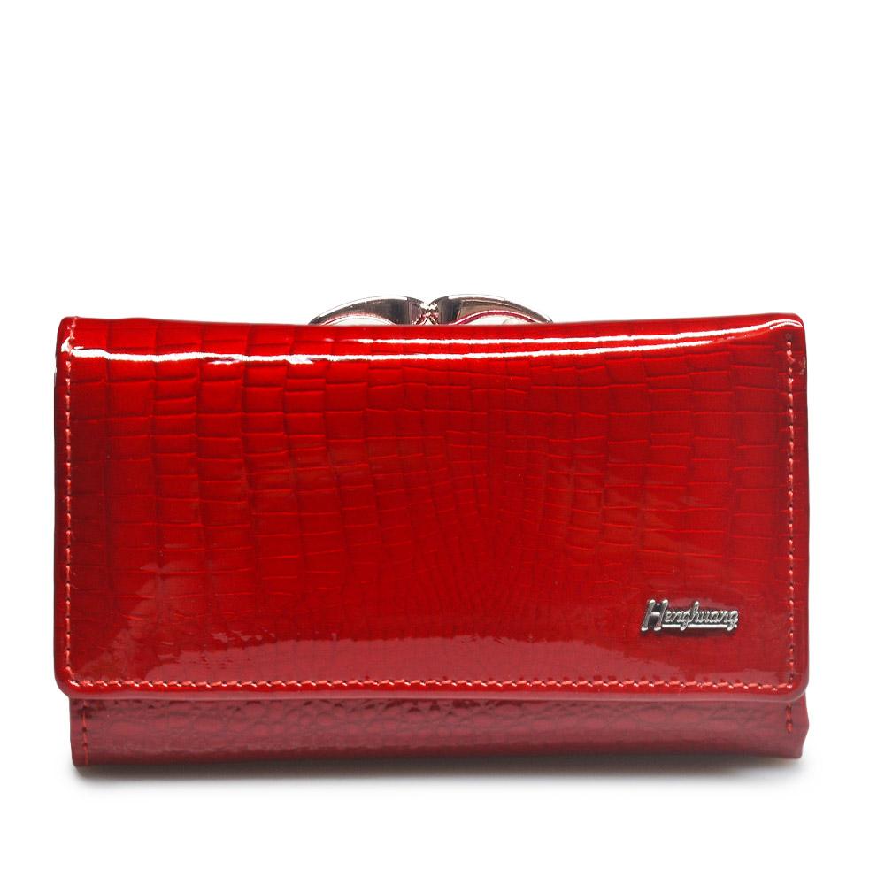 Damen Geldbörse und Portemonnaie aus echtem Leder, kleine, kurze Clutch, Geldbörse, Luxus-Geldbörsen für Damen rot von Joom DACH