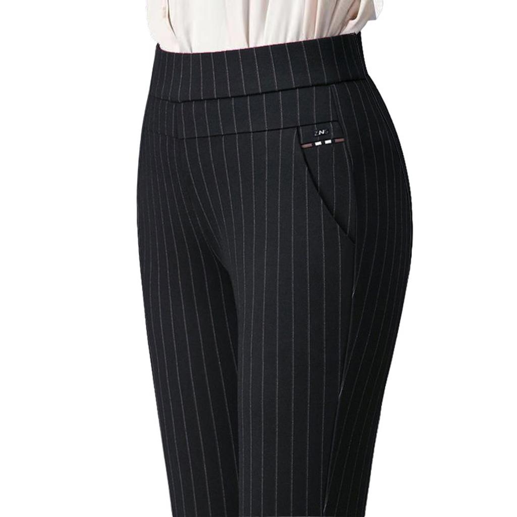 Damen Gerade Hose Elastische High-Waist Unterziehhose Businesshose 5XL von Joom DACH