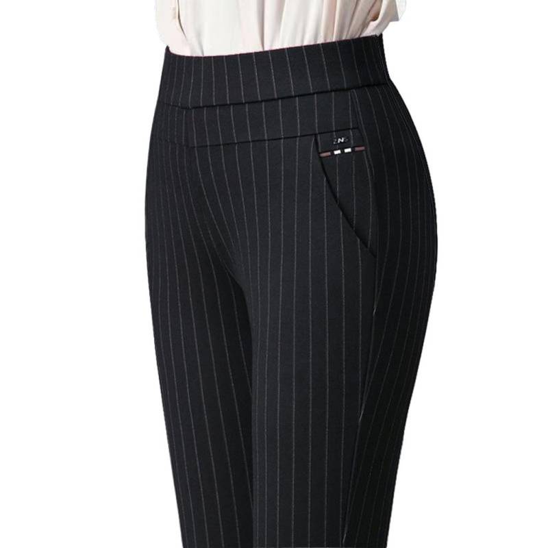 Damen Gerade Hose Elastische High-Waist Unterziehhose Businesshose 5XL coole schwarze von Joom DACH