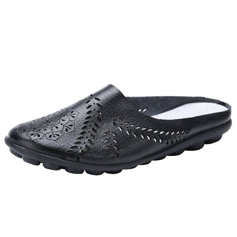 Damen Gracosy Clogs Schuhe Leder Loafer Slip On Pantoletten Antil Slip Strandsandalen 37 schwarz von Joom DACH
