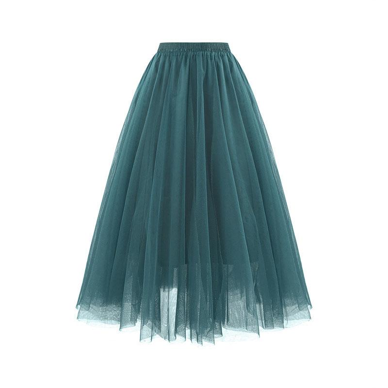 Damen Grün Tutu Rock A-Linie Mesh Plissee Tüll Mid-Calf Rock Hohe Taille Formelle Partykleidung Tanzen Puffiger Rock für Karneval XL von Joom DACH