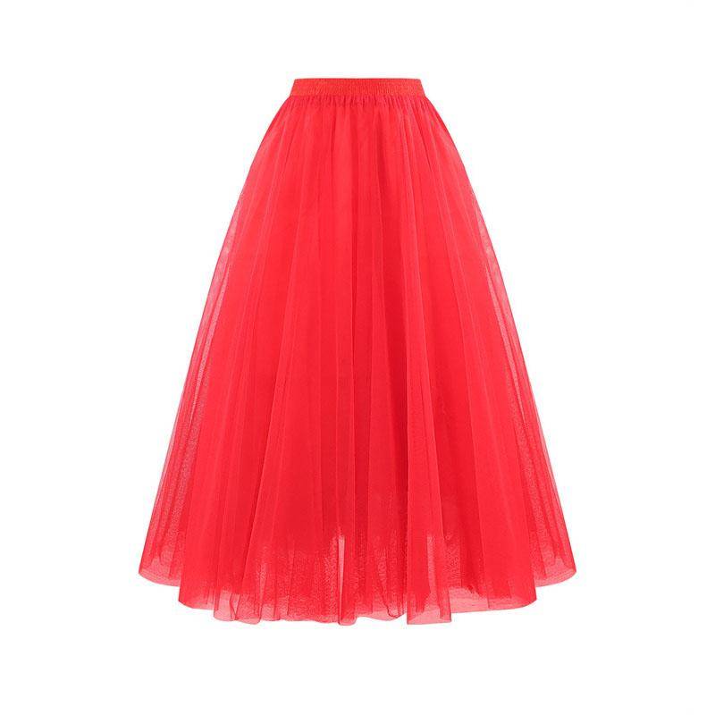 Damen Grün Tutu Rock A-Linie Mesh Plissee Tüll Mid-Calf Rock Hohe Taille Formelle Partykleidung Tanzen Puffiger Rock für Karneval XL von Joom DACH