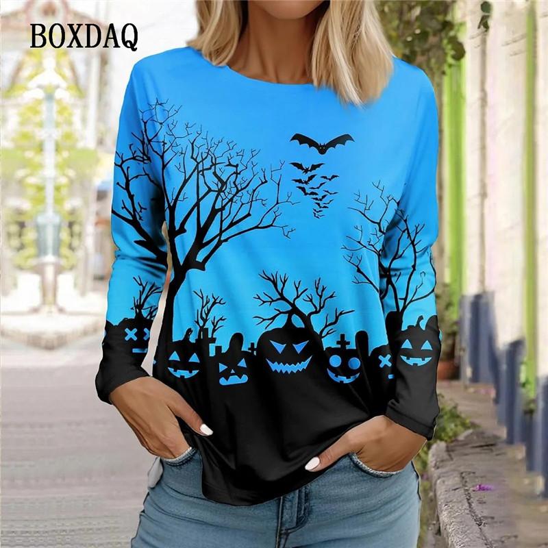 Damen Halloween Stil T-Shirts Herbst Winter Langarm Horror Kürbis 3D Druck Street Hip Hop Damen T-Shirt 6XL Große Größe Lässiges Oberteil XL Damen Halloween Stil T-Shirts Herbst Winter Langarm Horror Kürbis 3D Druck Street Hip Hop Damen T-Shirt 6XL Große Größe Lässiges Oberteil XL von Joom DACH