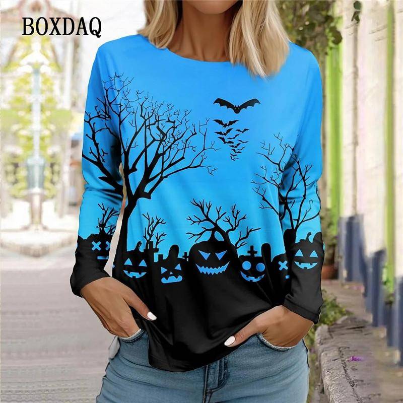 Damen Halloween Stil T-Shirts Herbst Winter Langarm Horror Kürbis 3D Druck Street Hip Hop Damen T-Shirt 6XL Große Größe Lässiges Oberteil XL Damen Halloween Stil T-Shirts Herbst Winter Langarm Horror Kürbis 3D Druck Street Hip Hop Damen T-Shirt 6XL Große Größe Lässiges Oberteil XL von Joom DACH