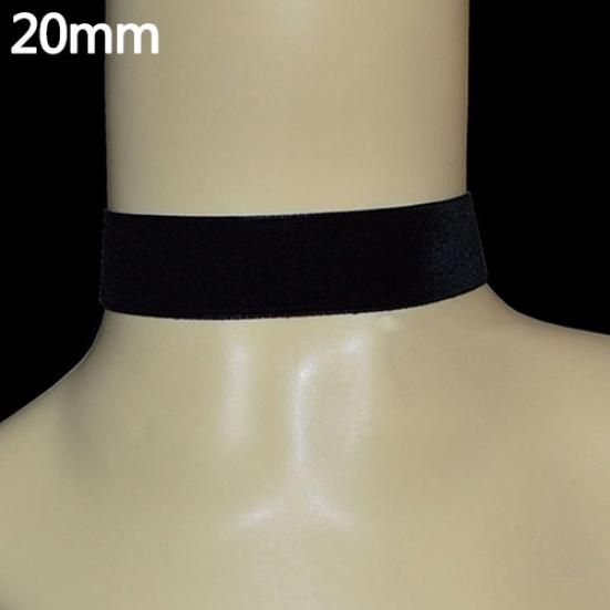 Damen-Halskette aus schwarzem Samt, Gothic-Halskette, schlichter Retro-Schmuck, Weihnachtsgeschenk 20mm schwarz von Joom DACH