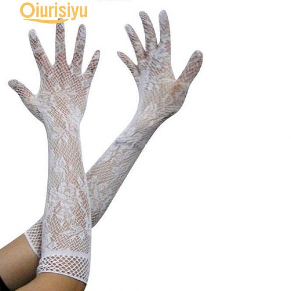 Damen-Handschuhe mit Stretch-Spitze, Opern-Ellenbogen, lang, für Abend, Party, Abschlussball von Joom DACH