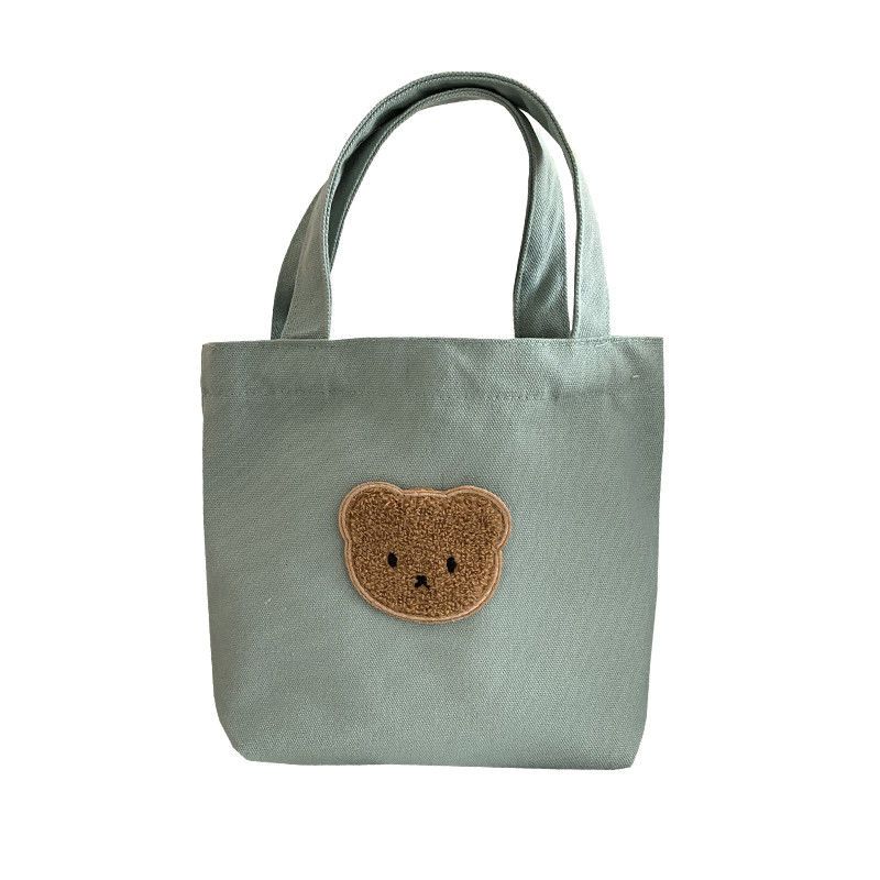 Damen Handtasche Casual Cute Bear Canvas Tasche Mädchen Praktische Mini Kleine Handtasche 18*21cm grün von Joom DACH