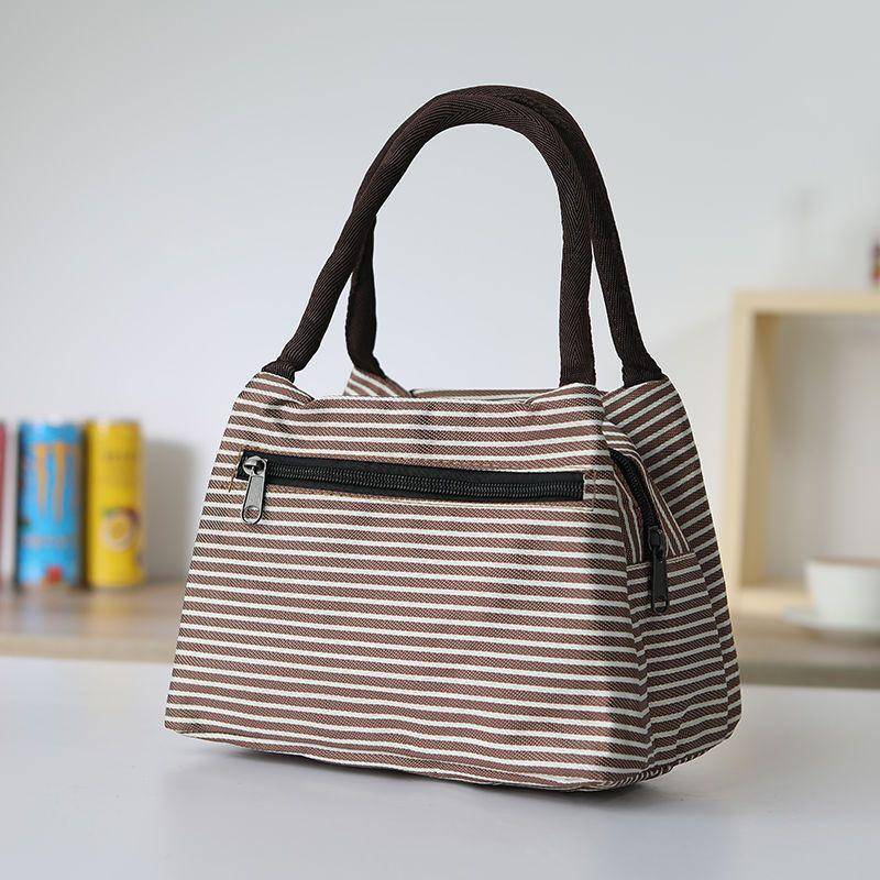 Damen Handtasche Lunchbox Tasche Bento Tasche Mama Tasche Kleine Schultasche Handtasche Kleine Stofftasche 21*14*16.5cm braun von Joom DACH