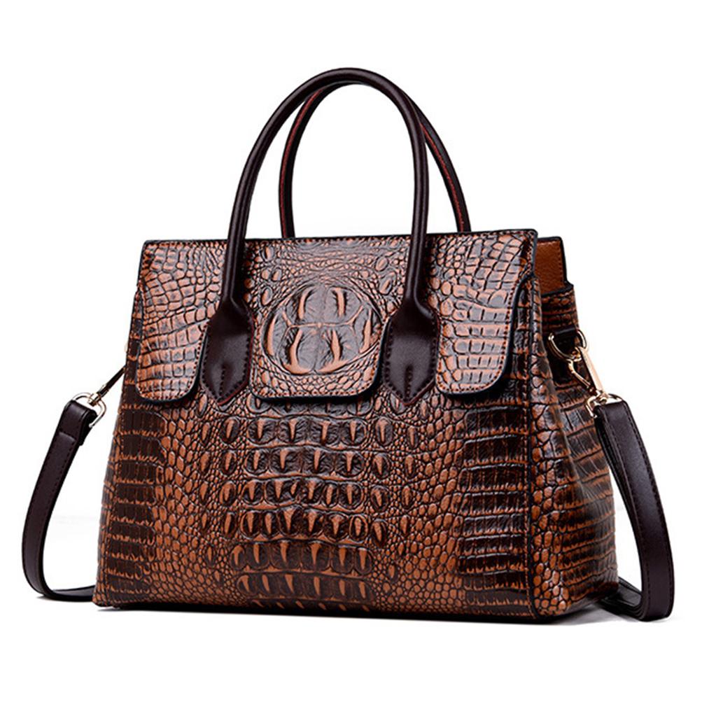 Damen-Handtaschen aus Alligatorleder, Designer-Damen-Kurier-Umhängetaschen, Retro-Tasche braun Damen-Handtaschen aus Alligatorleder, Designer-Damen-Kurier-Umhängetaschen, Retro-Tasche braun von Joom DACH
