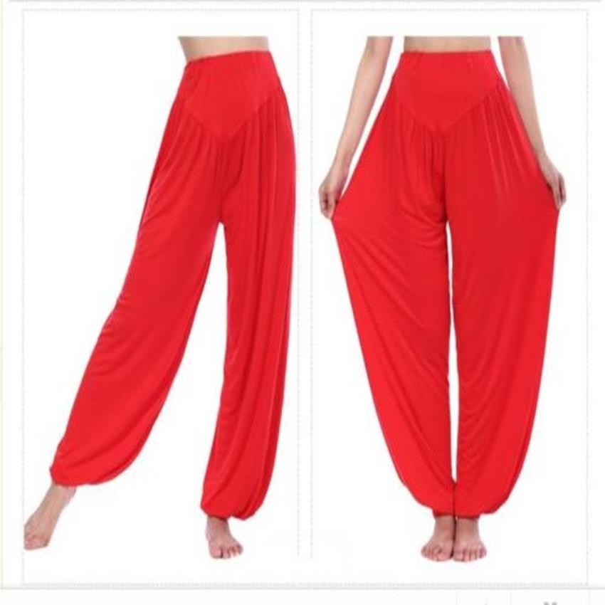 Damen-Harems-Aladdin-Hose, kausale Baggy-Gypsy-lose Tanz-Yoga-Genie-Hose M rot von Joom DACH