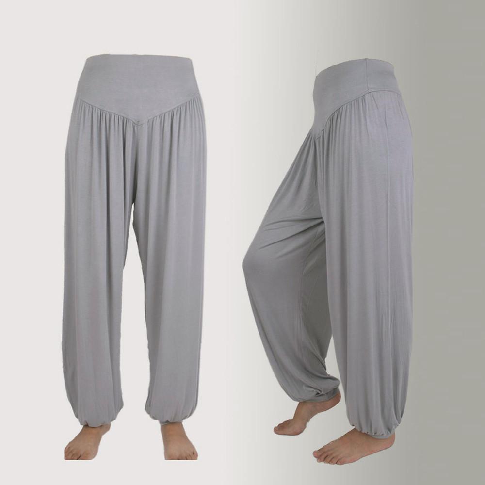 Damen-Haremshose, elastisch, locker, lässig, Baumwolle, weich, für Yoga, Sport, Tanz XXL graue von Joom DACH