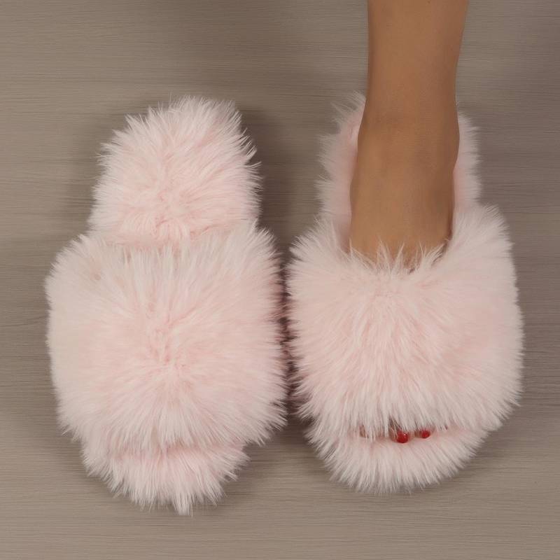 Damen Hausschuhe 2024 Herbst und Winter Neue Plüsch Hausschuhe Lazy Hausschuhe Rutschfeste Langlebige Mode Warme Sandalen Hausschuhe 36-37 von Joom DACH