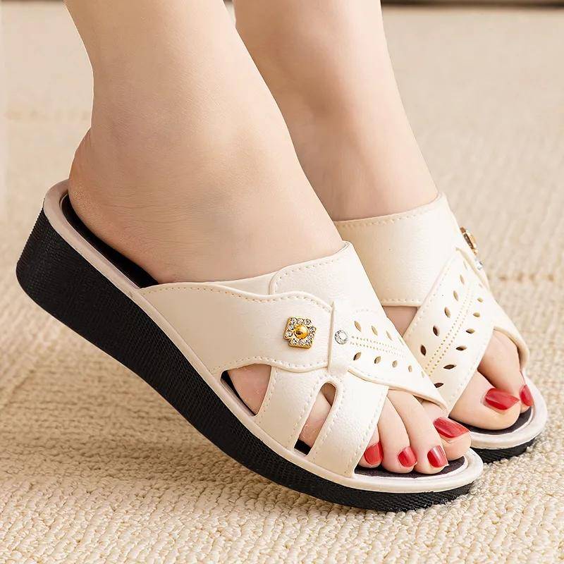 Damen Hausschuhe Sommer Leder Retro Frau Flip Flops Schuhe Casual Plattform Damen Outdoor Hausschuhe 40 beige Damen Hausschuhe Sommer Leder Retro Frau Flip Flops Schuhe Casual Plattform Damen Outdoor Hausschuhe 40 beige von Joom DACH