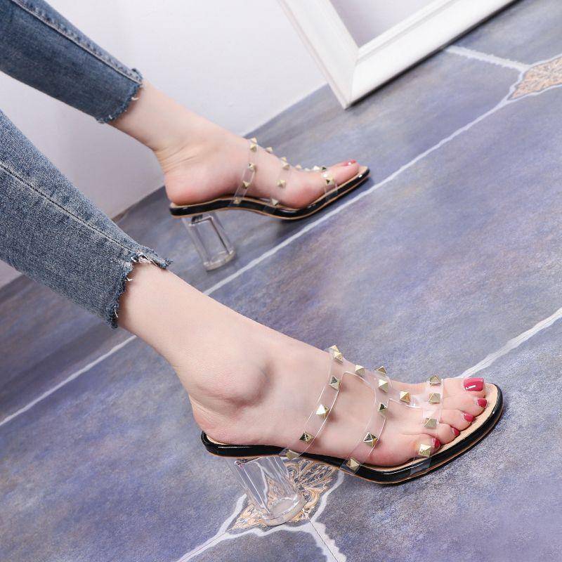 Damen Hausschuhe Sommerschuhe mit Riemchen Transparente Kreuzgurte Damen Runde Zehen Damen Plus Size Casual Fashion Slip On 39 apricot von Joom DACH