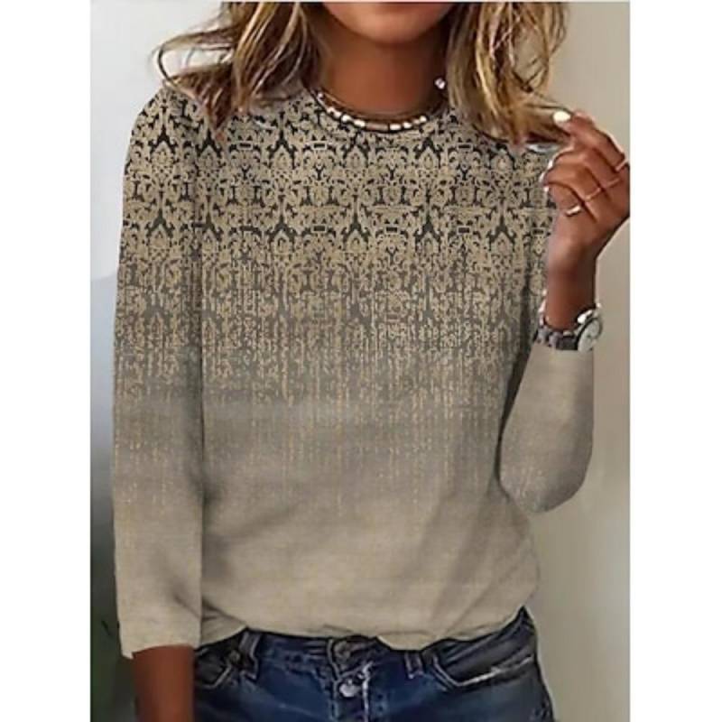 Damen Hemd Bluse Druck Alltag Wochenende Streetwear Freizeit Langarm Rundhalsausschnitt Blau Frühling Herbst L Damen Hemd Bluse Druck Alltag Wochenende Streetwear Freizeit Langarm Rundhalsausschnitt Blau Frühling Herbst L von Joom DACH