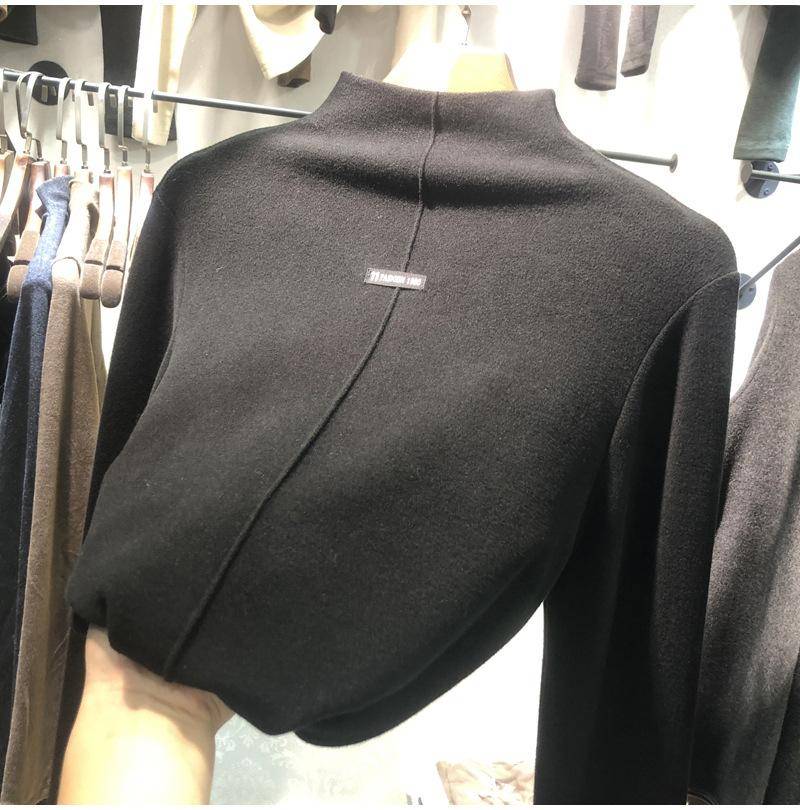 Damen-Hemd mit Rollkragenpullover und Stehkragen aus doppelseitigem Samt XL von Joom DACH