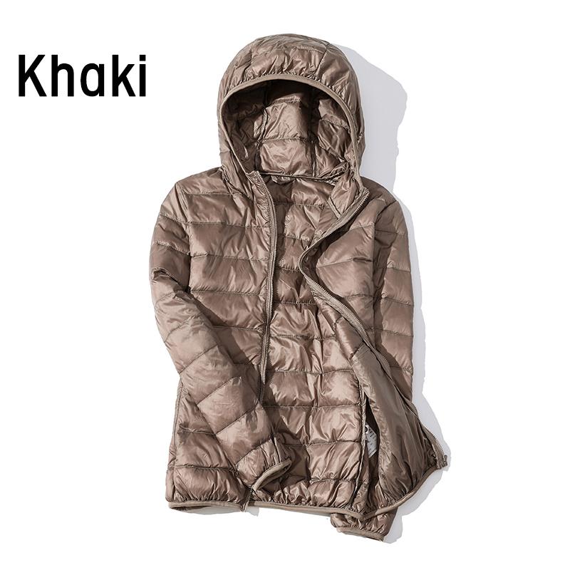 Damen-Herbst-Daunenjacke mit weißer Ente, winddicht, mit Kapuze, warm, lässig, Winter, M-5XL 8XL khaki Damen-Herbst-Daunenjacke mit weißer Ente, winddicht, mit Kapuze, warm, lässig, Winter, M-5XL 8XL khaki von Joom DACH