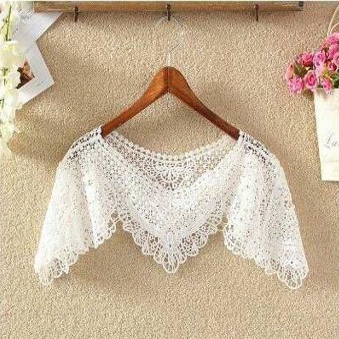 Damen Herbst Strickpullover mit Spitze: Lockeres, leichtes Häkel-Cover-up für Unterkleider XXL (131-150 lbs) von Joom DACH