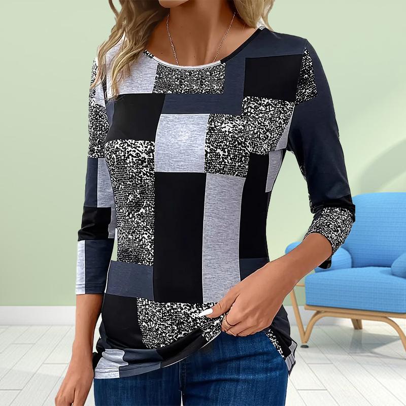 Damen Herbst Tops Loose Cat Print Kausal Langarm T-Shirt Top Bluse Kein Glitzer XL von Joom DACH