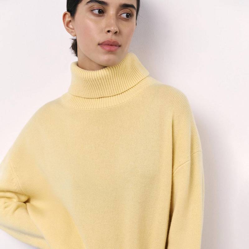 Damen Herbst Winter Casual High Collar Ärmel Strickpullover L gelb von Joom DACH