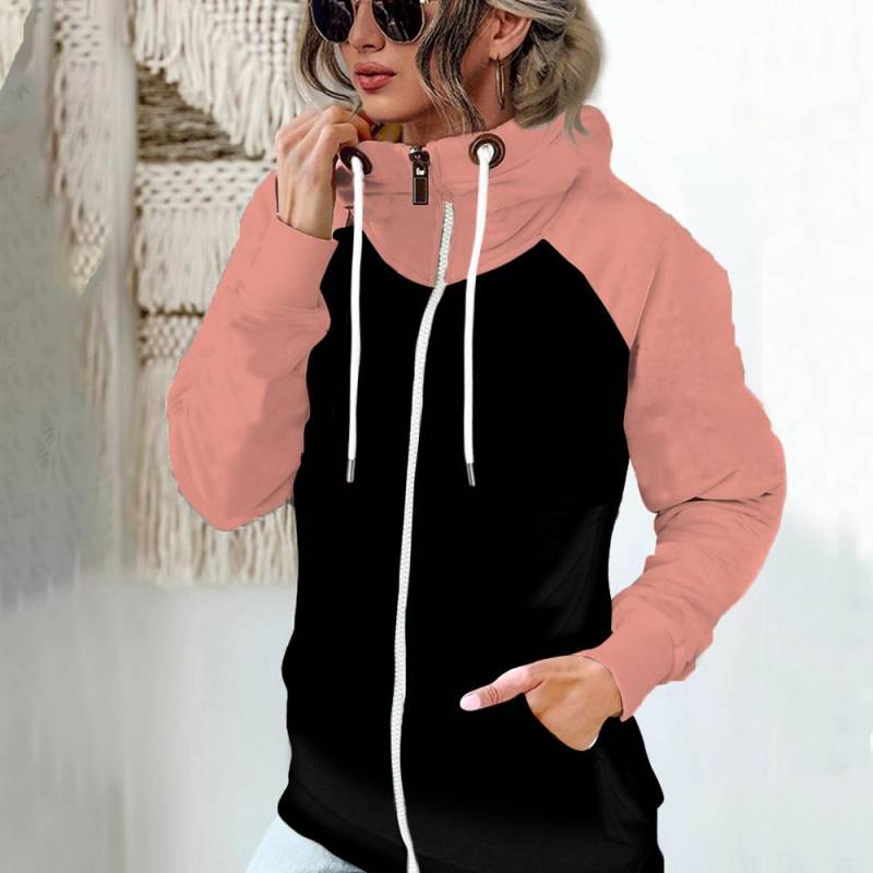 Damen Herbst Winter Fleece Sweatshirt mit Tasche Slim Fit Mantel Reißverschluss Übergroß 5XL XL rosa von Joom DACH