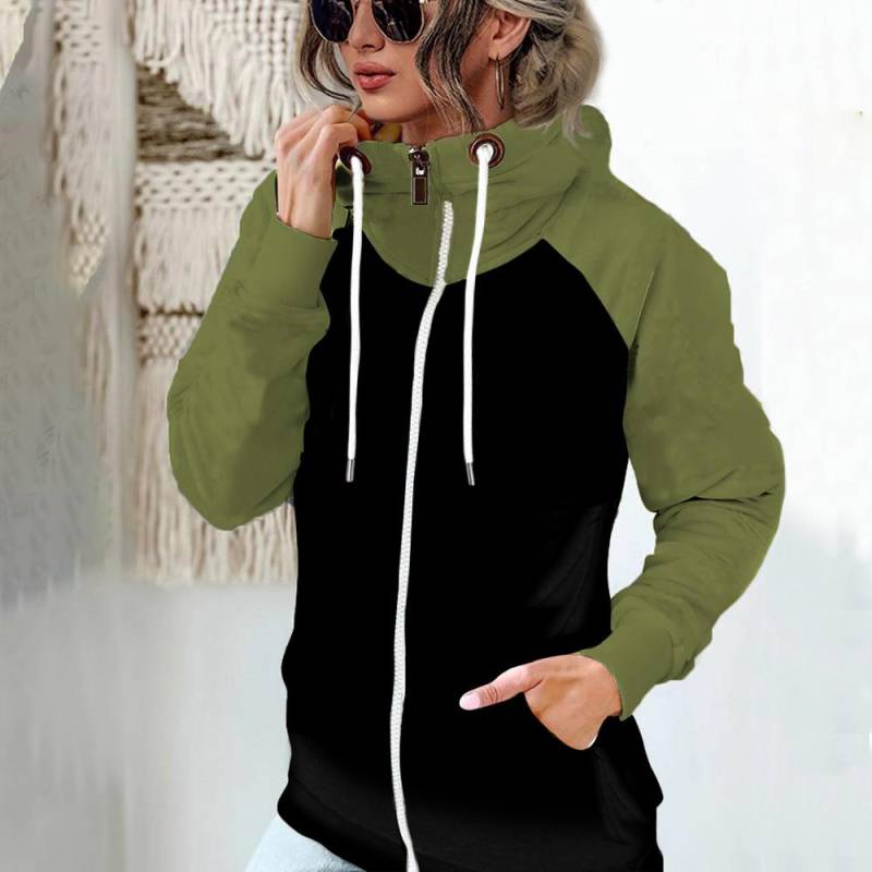 Damen Herbst Winter Fleece Sweatshirt mit Tasche Slim Fit Mantel Reißverschluss Übergroß 5XL XL armee grüne von Joom DACH