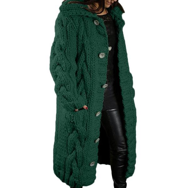 Damen Herbst Winter Langarm Strickjacke Mantel Lässig Streetwear Kapuzenpullover Mantel Plus Größe 5XL XXXL von Joom DACH