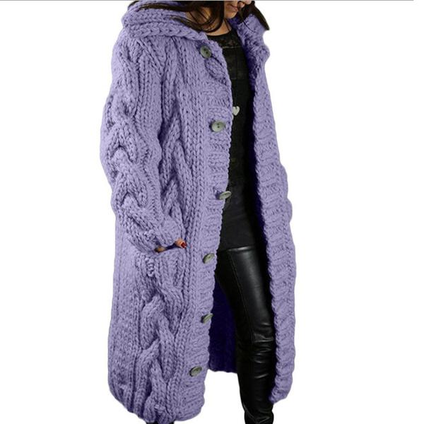 Damen Herbst Winter Langarm Strickjacke Mantel Lässig Streetwear Kapuzenpullover Mantel Plus Größe 5XL XXXXXL von Joom DACH
