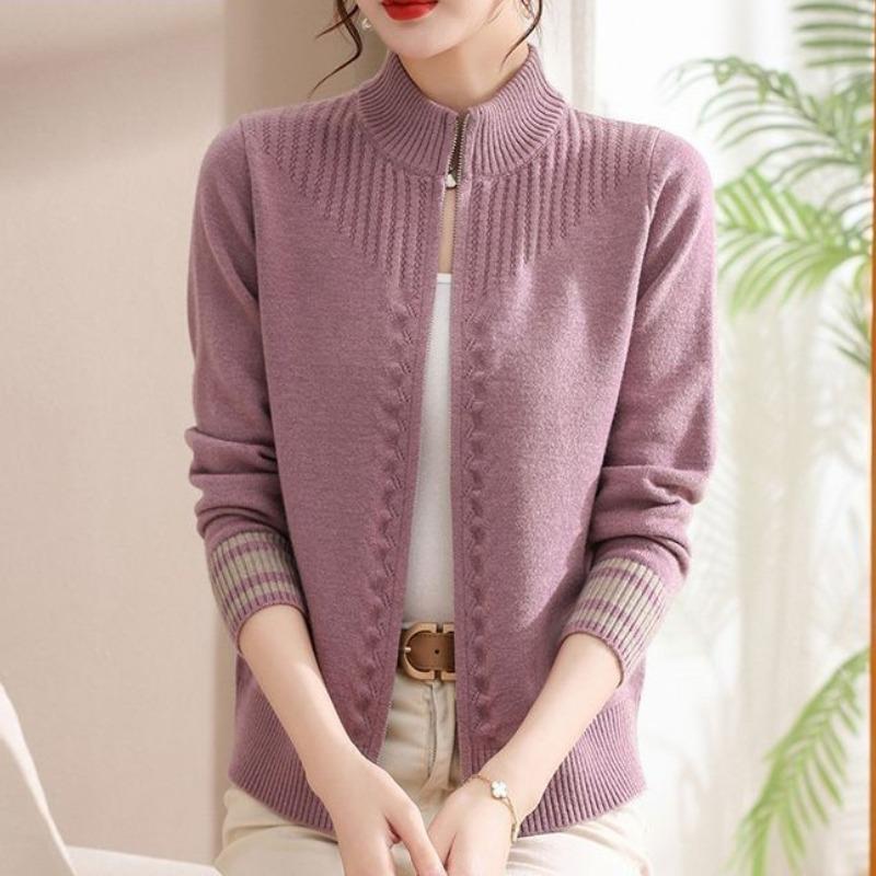 Damen Herbst Winter Rollkragenpullover Solide Schraubgewinde Reißverschluss Langarm Strickjacke Pullover Strickmäntel Mode Casual Tops 3XL violett Damen Herbst Winter Rollkragenpullover Solide Schraubgewinde Reißverschluss Langarm Strickjacke Pullover Strickmäntel Mode Casual Tops 3XL violett von Joom DACH