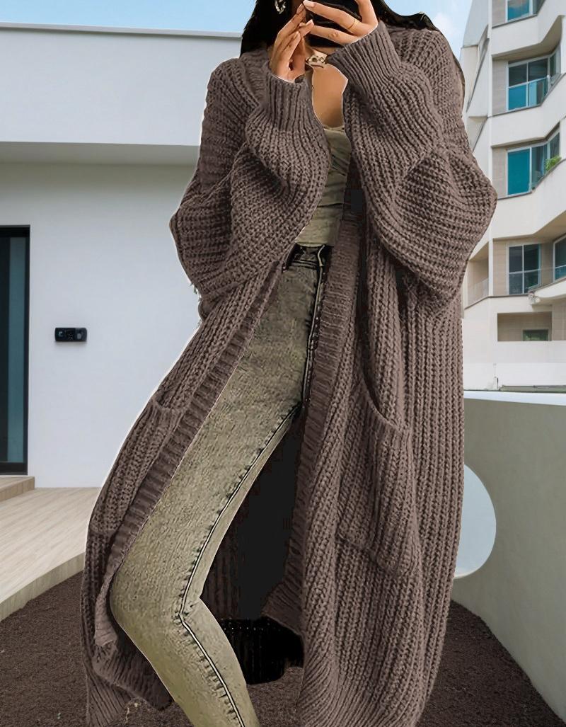 Damen Herbst Winter Warme Strickpullover Locker Lässiger Lazy Style Langer Cardigan Mantel XXL von Joom DACH