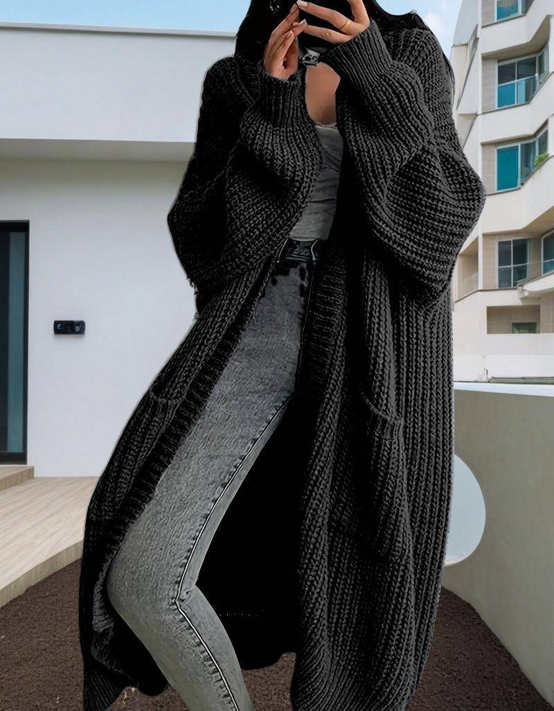 Damen Herbst Winter Warme Strickpullover Locker Lässiger Lazy Style Langer Cardigan Mantel XXL von Joom DACH