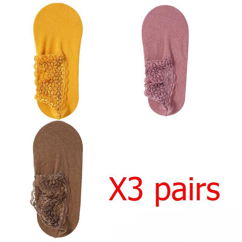 Damen Herbst Winter verdickte warme Fleece-Socken Spitzen-Söckchen rutschfeste Bodensocken 3 pairs Damen Herbst Winter verdickte warme Fleece-Socken Spitzen-Söckchen rutschfeste Bodensocken 3 pairs von Joom DACH