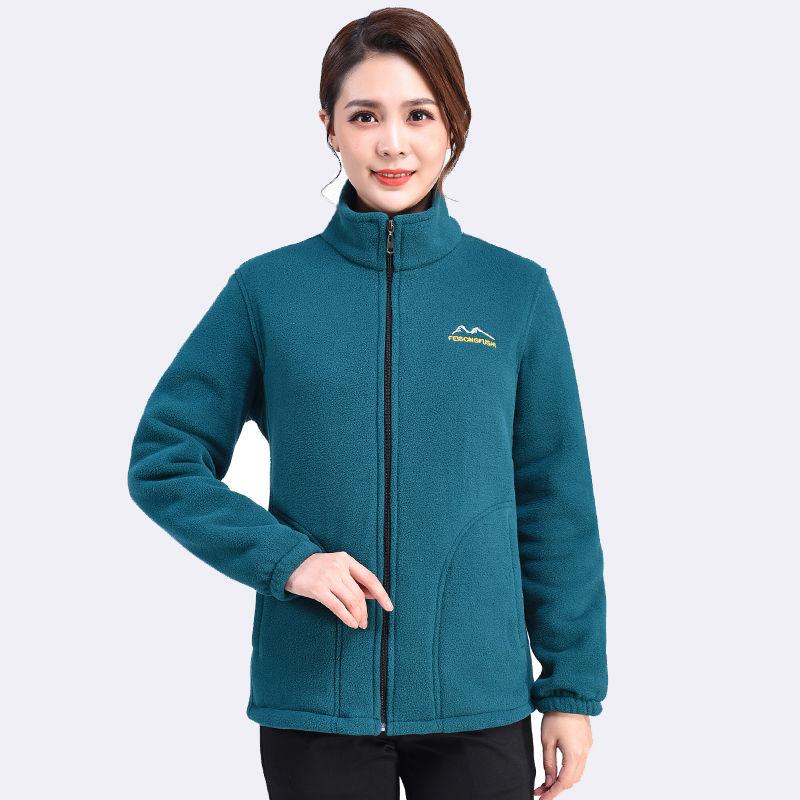 Damen Herbst und Winter Polar Fleece Damenjacke Plus Samt Dicker Warmer Fleecepullover Locker Übergröße 5XL Mutterkleidung L von Joom DACH