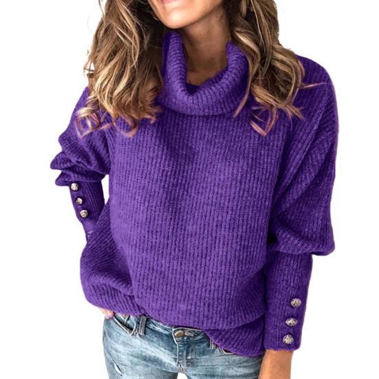 Damen Herbst und Winter Übergröße Gepolsterter Kurzer Jumper Pullover Locker Bequem Lässig Warm Langärmlig Halber Stehkragen Pullover Strickpullover 2XL von Joom DACH