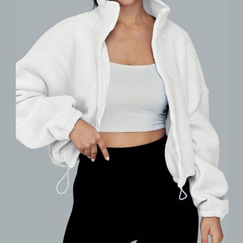 Damen Herbst und Winter Übergröße Lockerer Stehkragen Cardigan Reißverschluss Sweatshirt S von Joom DACH