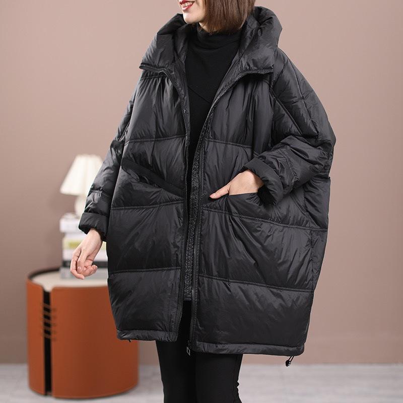 Damen Herbst und Winter Übergröße Verdickte Daunenjacke mit Kapuze Mittellange, lockere, warme Oberbekleidung L von Joom DACH